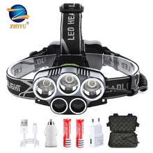 ZHIYU High Power 3 T6 2 XPE LED Headlamp USB Rechargeable 6 Modes Waterproof 18650 Headlights Outdoor Fishing Camping Flashlight 2024 - buy cheap