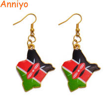 Anniyo Kenya Flag Earrings for Women Girl Gold Color Ethnic Jewelry Kenyan Maps Earings #221406 2024 - buy cheap