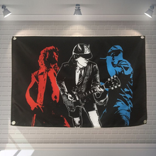 Addc rock band bandeira hd impressão em tela arte tapeçaria mural decoração da parede famoso cantor cartazes rock música adesivos de parede 2024 - compre barato