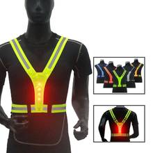 Elastic LED Cycling Vest Adjustable Visibility Reflective Vest Gear Stripes Night Riding Safety Cycling Reflective Belt 2024 - buy cheap