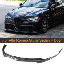 Carbon Fiber Car Front Lip Spoiler for Alfa Romeo Giulia Sedan 4 Door 2016 - 2018 Front Bumper Lip Spoiler 2024 - buy cheap