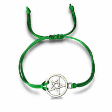 Pentagrama simples pulseira de corda de tricô para homem e mulher, presentes de aniversário 2024 - compre barato