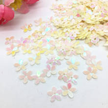 30g/lot PVC Sequins 10mm Flower With 1 Center Hole Plum Blossom Cup Loose Paillettes Beige AB 2024 - buy cheap