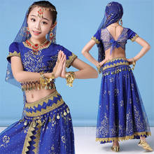 Meninas traje de dança do ventre sexy desempenho palco egito bollywood indiano dança swing vestido crianças oriental bellydance conjunto 2024 - compre barato