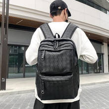 Sac A Dos-mochila grande de cuero sintético para hombre, bolso escolar de lujo, resistente al agua, tejido, A la moda, para ordenador portátil, color negro, 2021 2024 - compra barato