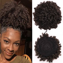 ONYX-coleta corta para mujer, extensiones de cabello sintético Afro rizado con cordón, con Clip para moño 2024 - compra barato