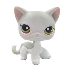 Lps pet shop brinquedo #391 cinza curto, olhos verdes de gato, original, frete grátis 2024 - compre barato