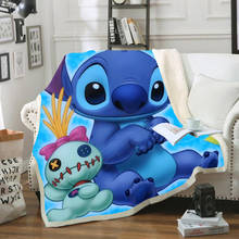 Disney Cartoon Lilo & Stitch Funny Character Blanket 3D Print Sherpa Blanket on Bed Sofa Home Textiles Dreamlike Boys Baby Gift 2024 - buy cheap