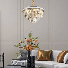 Lámpara de araña de cristal minimalista para sala de estar, ventilador invisible de lujo, posmoderna, para el hogar y el comedor 2024 - compra barato