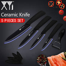 Juego de cuchillos de cocina de cerámica japonesa, pelador de cuchillos de Zirconia de 3, 4, 5 y 6 pulgadas, color blanco y negro, novedad 2024 - compra barato