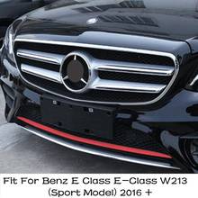 Lapetus Red Accessories Front Bumper Protection Plate Cover Kit For Mercedes Benz E Class E-Class W213 (Sport Model) 2016 - 2019 2024 - buy cheap