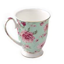 Newyenew-taza de agua de cerámica de 300ML, accesorio individual de flor, té, vajilla de negocios, regalo de boda, 1 unidad 2024 - compra barato