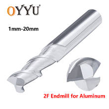 OYYU-brocas de carburo sólido para fresadora de cobre y aluminio, fresas de acero de tungsteno de 1mm, 1,5mm, 2mm, 3mm y 5mm, 2 ranuras 2024 - compra barato