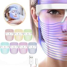 Máscara de rejuvenescimento da pele com led, dispositivo de cores alteráveis, para tratamento da pele, clareamento facial, terapia facial, dispositivo de beleza 2024 - compre barato
