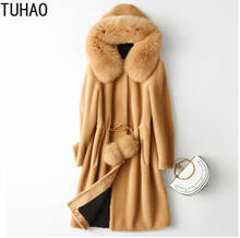 Tuhao hoodied elegante feminino casaco de pele do falso streetwear outono inverno quente pelúcia casaco de pelúcia feminino plus size festa wm29 2024 - compre barato