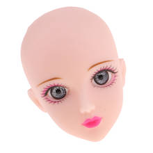 Lifelike Jointed Makeup Head Body Part Female With Gray Eyes For 1/6 OB BJD Doll Accs 2024 - buy cheap