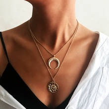 Бог с серебряным покрытием солнцезащитные ожерелье богини для женщин темперамент полумесяц Кулон ожерелье цепочка, ювелирные изделия в качестве подарка 2024 - купить недорого