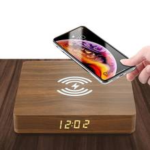 Wireless Charger Slim Wood Charging Pad For Samsung iphone Electric Clock wireless charger mobile phone charger charging Mat 2024 - buy cheap