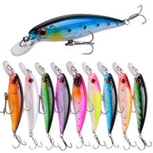 Señuelos de Pesca Minnow, 11cm, 13,5g, cebo duro para curricán de lubina, ojos 3D, Crankbait Wobblers, cebo de plástico Artificial, aparejos de pesca, 10 Uds. 2024 - compra barato