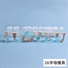 Molde de silicone transparente, artesanato decorativo de resina flor seca letras em inglês faça você mesmo moldes de resina epóxi para joias 2024 - compre barato