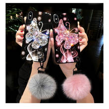 For Huawei P20 P30 P40 Lite pro mate 20 30 Y9  Y7 2019 Unique Butterfly Diamond fox Fur phone case cover 2024 - buy cheap