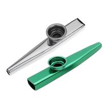 Kazoo металлический алюминиевый сплав с 5 подарками диафрагма для флейты для детей любителей музыки, зеленый и серебристый (2 комплекта) 2024 - купить недорого