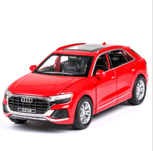 1: 32 audi q8 simulação liga modelo de carro de brinquedo das crianças com som e luz 6 abertura da porta presente de aniversário das crianças vermelho 2024 - compre barato