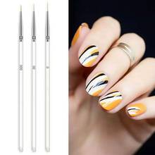 3 Pcs/Set Nail Art Brushes Kit Drawing Flower Liner Brush Pen Mixed Size Transparent Handle Nail Design Tools 2024 - buy cheap