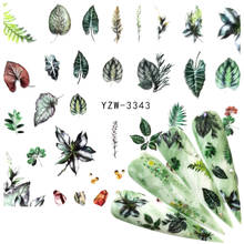 2022 1PC Water Nail Decal And Sticker Flower Leaf Tree Green Simple Summer Slider for Manicure Nail Art Watermark Tips 2024 - buy cheap