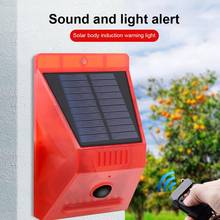 Alerta de som solar luzes sonoras de advertência do flash alarme sensor de movimento decibéis sirene strobe luzes de segurança sistema de alarme para a fazenda quente 2024 - compre barato