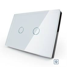 Livolo-Interruptor de pared inteligente con Panel de cristal blanco, interruptor de pared estándar US/AU, VL-C302D-81, atenuador táctil 2024 - compra barato