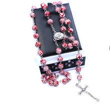 New Arrived Jerusalem Pray Rosary Religious Christianity Imitation Ceramic Beads Cross Pendant Necklace For Men Women 2024 - buy cheap