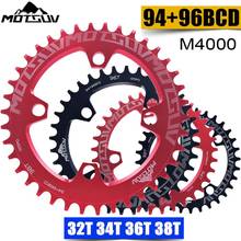 Motsuv redondo 94 + 96mm mtb bicicleta 94 96bcd 32/34/36/38t mountain bike chainring para alivio m4000 m4050 nx gx x1 manivela peças da bicicleta 2024 - compre barato