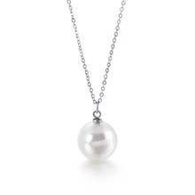 Fashion all-match shell pearl pendant clavicle chain steel color pearl necklace 2024 - buy cheap