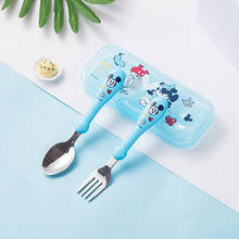 Disney cartoon Mickey Minnie Baby chopsticks training learning chopsticks household spoon fork set baby baby tableware 2024 - buy cheap