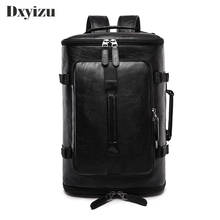 Simple Patchwork Large Capacity Mens Leather Backpack For Travel Casual mochila Men Daypacks Leather Travle Backpack 2024 - buy cheap