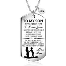 Collar de acero inoxidable con letras de Etiqueta de perro para mi hijo, colgante de amor para mamá, regalos inspiradores para joyería de hijo 2024 - compra barato