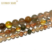 Fine AAA Natural Colorful Golden Blue Red Rutilated Quartz Round Stone Beads For Jewelry Making DIY Bracelet Necklace 6/8/10 mm 2024 - buy cheap