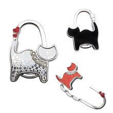 Metal Bag Hanger Hook Holder Unique Folding Portable Cat Shape Fashion Table Hook 1Pcs Crystal Alloy Purse Handbag Bag 2024 - buy cheap