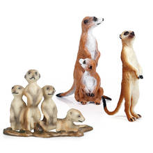 Figura de plástico de simulación de Animal para niños, bonito modelo de Meerkat pequeño, accesorios de decoración para el hogar, regalos modernos, Juguetes 2024 - compra barato