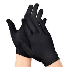 12 Pairs Black Cotton Full Finger Working Gloves Formal Dress Parade Jewelry Inspection Protective Stretcahble Mittens 2024 - buy cheap