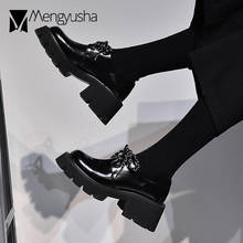 Zapatos Lolita de suela gruesa para mujer, zapatillas planas de cuero sólido con plataforma, con cordones, estilo Oxford 2024 - compra barato