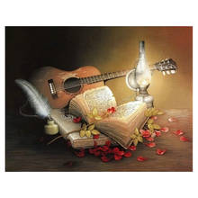 5D diy diamond mosaic Guitar Music Book set cross stitch dimond painting full square round diamond embroidery still life N746 2024 - buy cheap