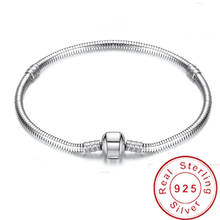 2019 Original 925 Sterling Silver Charm Chain Bracelet Wedding Jewelry Long 16-23cm Snake Bone Bracelets for Women Fine Jewelry 2024 - buy cheap