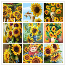 Home Decoration Hanging Painting DIY 5D full Diamond Embroidery Sunflower Cross Stitch Square&Round Diamond Painting 2024 - buy cheap