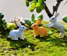 Decoração de coelho em miniatura, estatueta de animais fofos de coelho em resina para decoração de jardim, ornamento para casa, acessórios faça você mesmo 2024 - compre barato