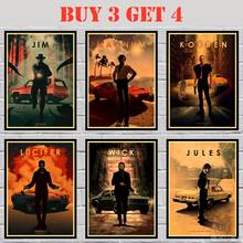 33 Designs Famous Movie Characters Car Legends Kraft paper Poster Funny Abstract Wall Sticker  2 42X30cm 2024 - buy cheap