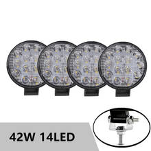 Barra de luz com 12v e 24v, refletor led quadrado de 42w para offroad, carro, 4x4, caminhonete, moto, suv, atv, luz de condução, neblina 2024 - compre barato