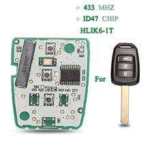 Bilchave 10pcs Remote Car Key Board For Honda Civic Accord City CR-V Jazz XR-V Vezel HR-V FRV 3 Buttons 433Mhz ID47 HLIK6-1T  2024 - buy cheap