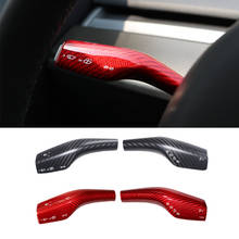 Car Stying Real Carbon Fiber Column Shift Protective Cover For Tesla Model 3 Model Y 2017 2018 2019 2020 Accessories 2024 - buy cheap